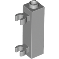 Lego kostka (kostička) 1x1x3 se dvěma svorkami (úchyty) svisle, světle modro šedá (6008364)